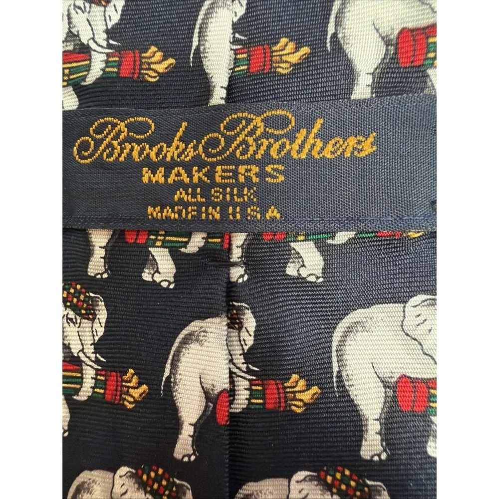 Brooks Brothers Necktie Makers Silk‎ Elephant Print Circus Tie